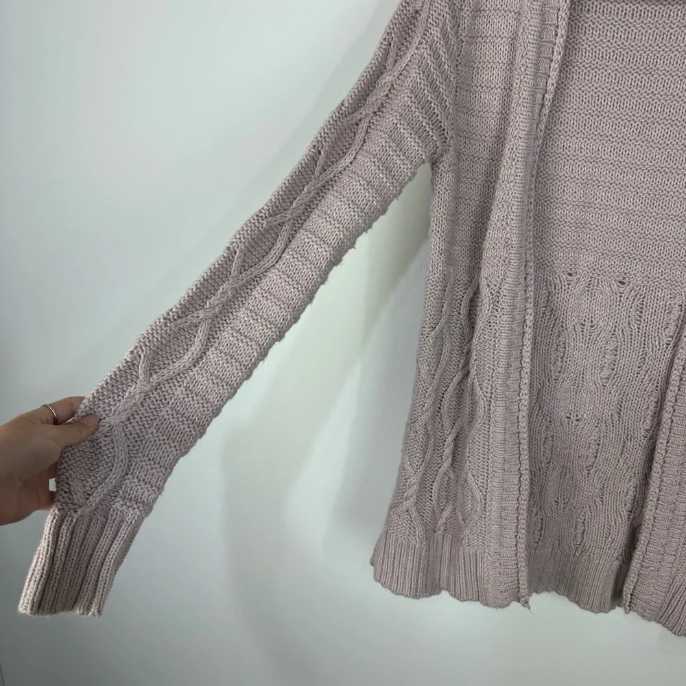 Maurices blush pink open front chunky cardigan sweater neutral